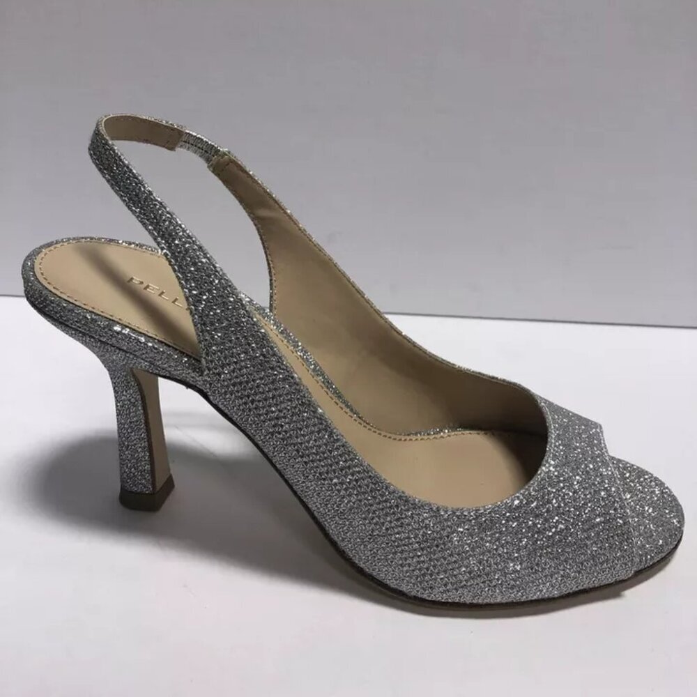Pelle Moda Women’s Nadie 2, Silver Slingback Pumps, Size 7M
